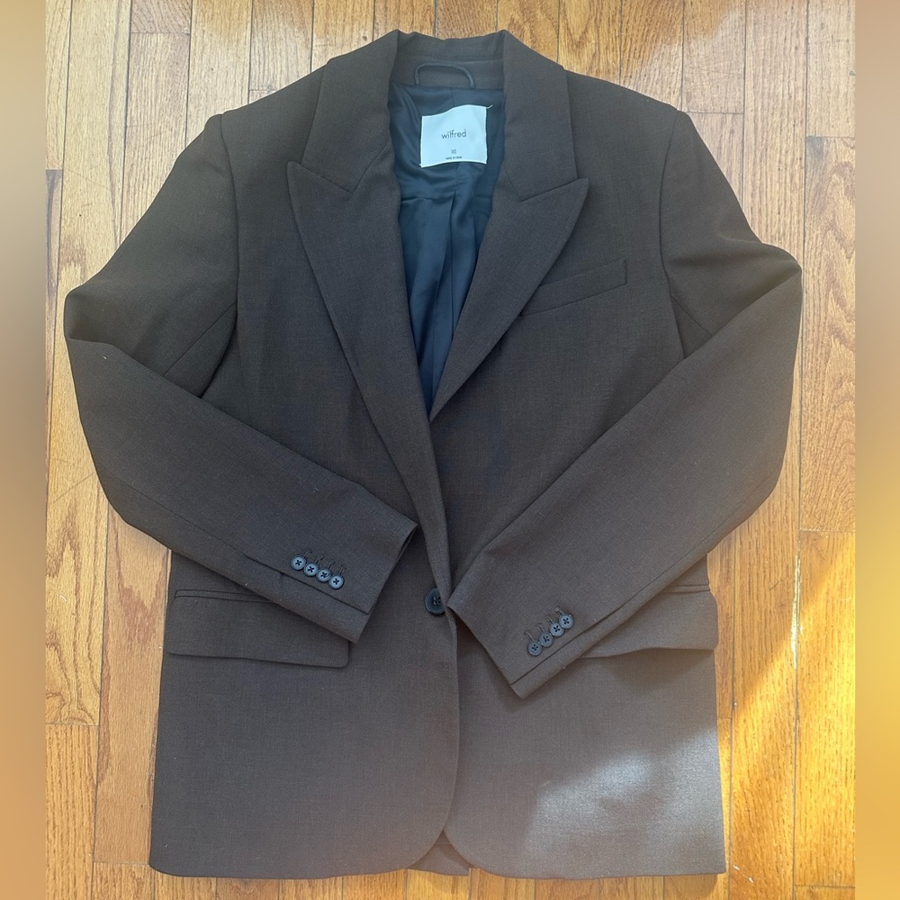 Aritzia Chocolate Heathered Blazer